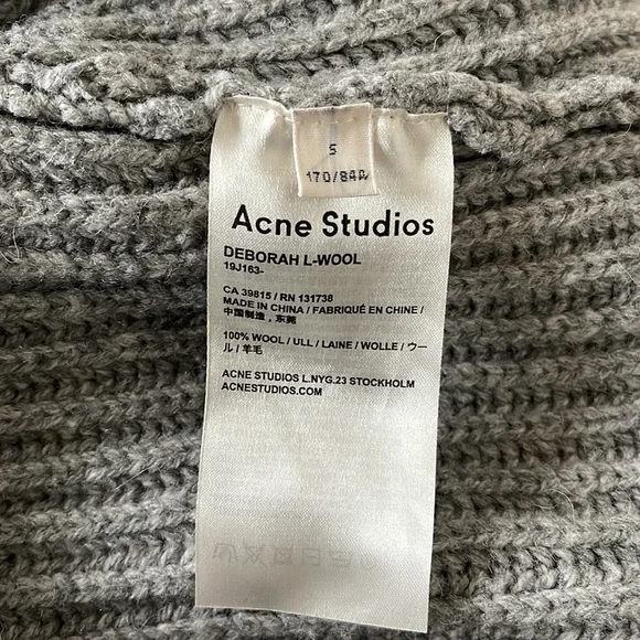 Bundle of 3 Acne Studios Deborah wool sweater, size small, grey / black / cream - Picture 3 of 5